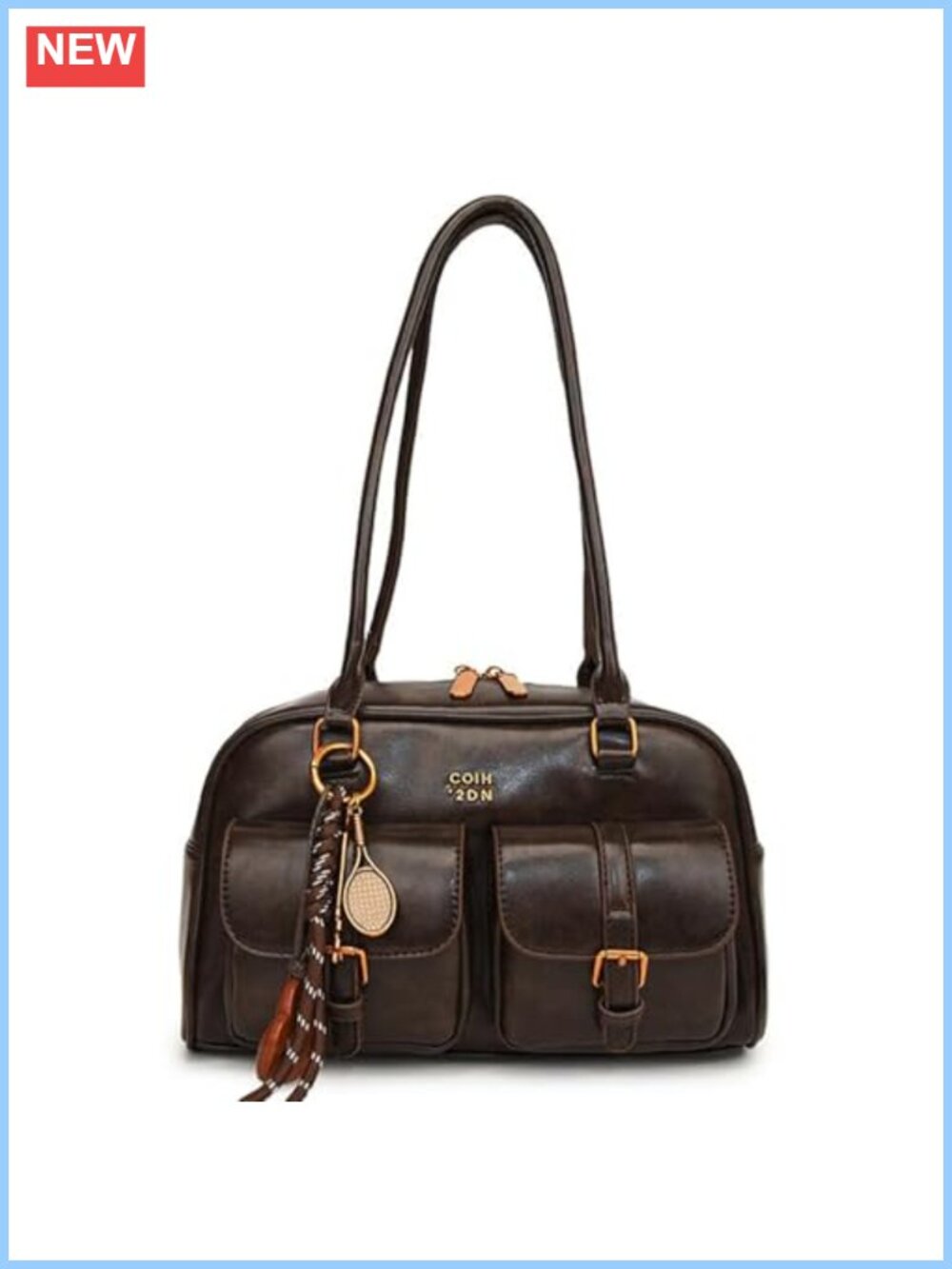 Women's Vintage Hobo Shoulder Bag Faux Leather Top Handle Purse